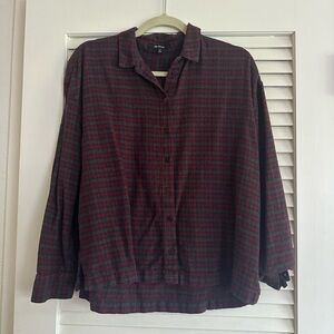 Madewell Red and Green Plaid Shirt
